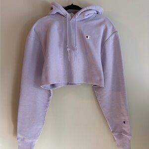 Champion Light Purple Cropped Hoodie